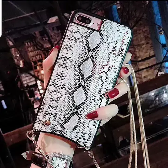 BAG - SNAKE Leather Case - IPHONE XS MAX White Photo