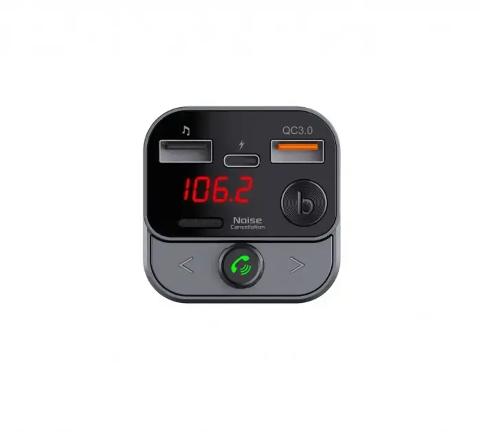 ART transmiter FM bluetooth 5.0 + USB A QC3.0 + Typ C (total 30W) FM-84B black Фото num