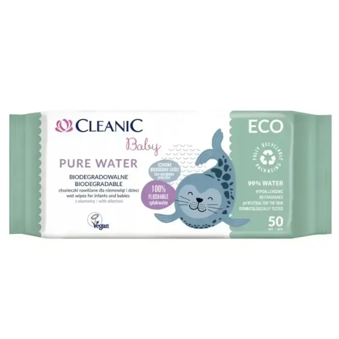 Влажные салфетки для младенцев Cleanic Baby Eco Pure Water, 50 шт. Фото num