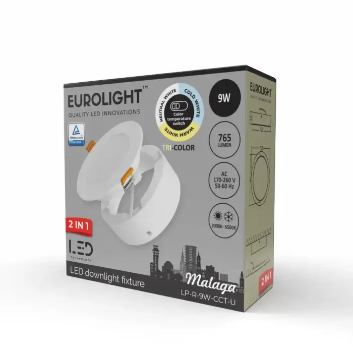 MALAGA LED panelė universali 9W 85lm/W CRI80+ Eurolight Foto 2