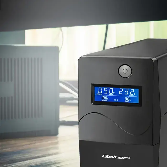 Qoltec Uninterruptible Power Supply UPS Line Interactive | Monolith | 650VA | 360W | LCD | USB | RJ45 Photo