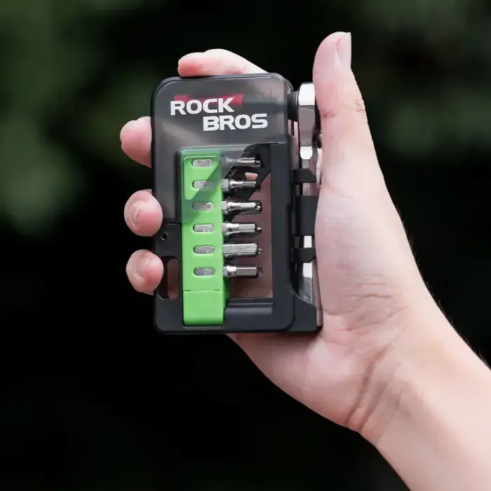 Rockbros Bike Tool Set with Mini Ratchet and Bits - Translucent Green Фото num