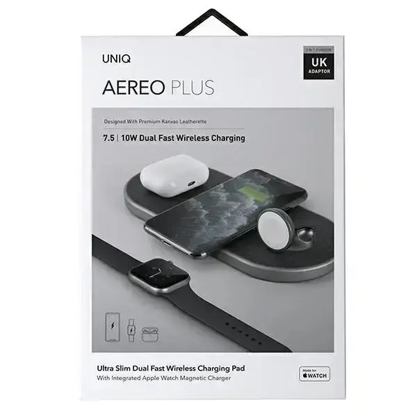 UNIQ Ład. indukcyjna Aereo Plus 3w1 30W Fast charge czarny|obisdian knit black (LITHOS Collective) Фото num