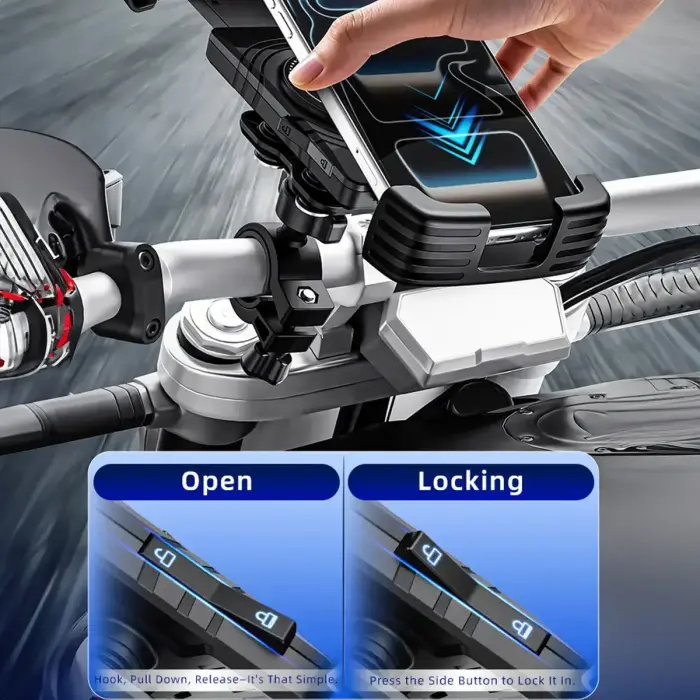 Blavec Uchwyt Rowerowy BVC-01 Velo to handlebar with induction charging and shock absorbtion (BVC01-ICSAHB) black Photo