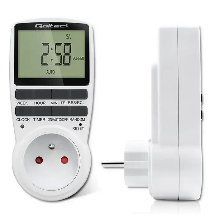 Qoltec Electronic Timer PC0628 | 3680W | 16A | LCD Фото num