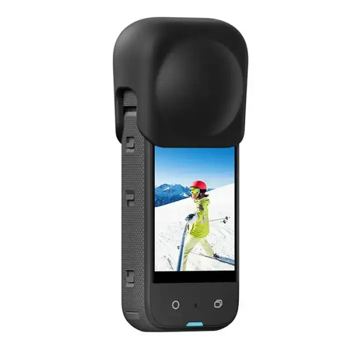 Silicone protective lens cover Puluz for Insta360 X3 (black) Фото num