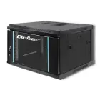 Qoltec RACK Cabinet 19" | 6U | 600 x 370 x 600 | Tempered doors | Hanging | Steel case | Lock | Black Фото num