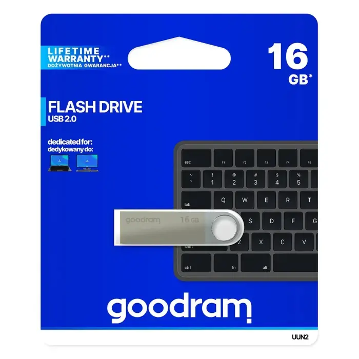 GOODRAM  UUN2 Pendrive - 16GB USB 2.0 SILVER Photo