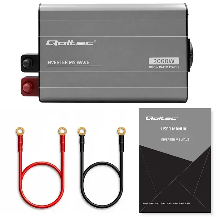 Qoltec MS Wave Voltage Converter | 12V to 230V | 1000/2000W | USB | Compatible with LiFePO4, GEL and AGM batteries Foto 12