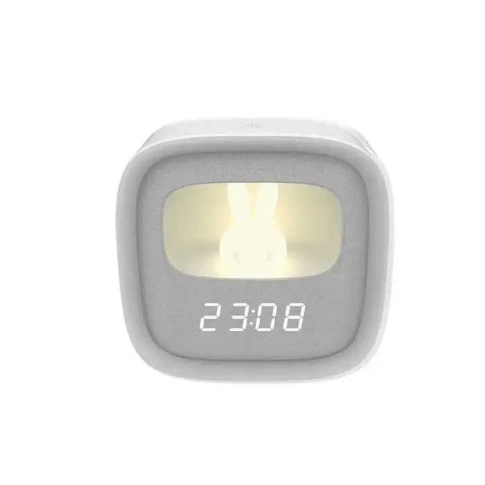 Alarm clock with LED Bunny night light PURE FNL-06 AURORA white square Forever Light Photo
