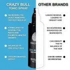 Crazy Bull Hair Tonic for Men - Cooling Hair Growth Spray with Castor Oil & Menthol - Hydrating Anti Frizz Heat Protection Spray for Oily & Dry Scalp  Photo