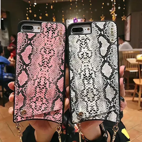 BAG - SNAKE Leather Case - IPHONE XS MAX Pink Photo