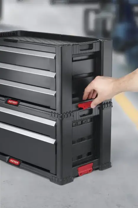 Instrumentu lāde ar 3 atviktnēm Drawers Tool Chest 56,2x28,9x26,2cm Foto 4