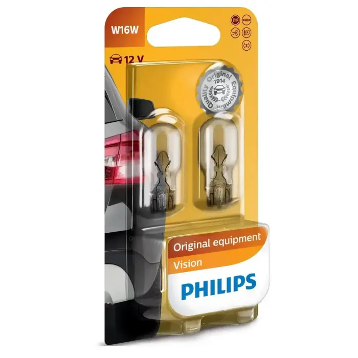 Philips Car Bulb W16W 2pcs 12V 16W ??12814B2 Foto 2