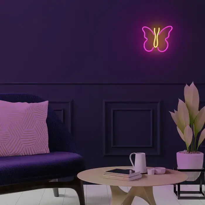 Neon LED Light BUTTERFLY pink NNE03 Neolia Foto 7