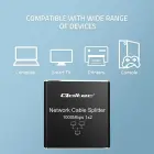 Qoltec Splitter mini SWITCH 1x2 port RJ45 | 1000Mbps | USB-C | Aluminium Photo