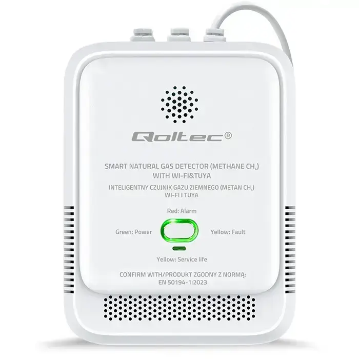 Qoltec Certified Natural Gas Leak Sensor | CH4 detector | NG | Tuya | Wi-Fi | 85dB alarm | LED  Фото num