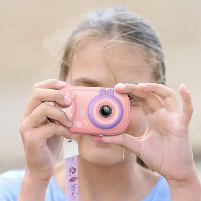 Digital kids camera with selfie function Hoco 1MP 2,0" HD Ready DV205 pink Фото num
