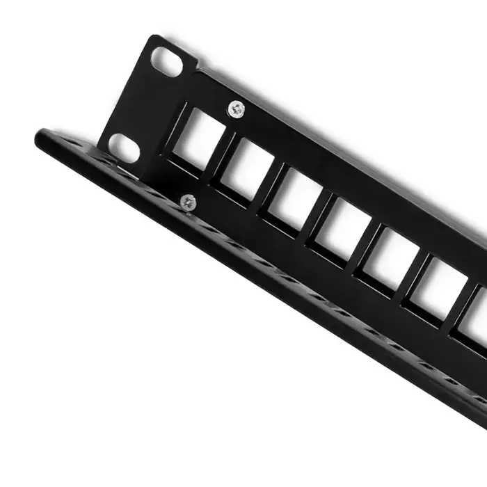 Qoltec Patch panel RACK | 24 ports | UTP blank | Black Foto 4