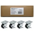 Qoltec Castors with brake for racks 19''| 4pcs. Photo