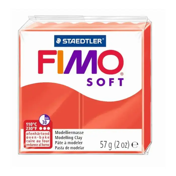 Cietējoša modelēšanas masa FIMO SOFT, 57 g, sarkanā krāsa (Indian red) Фото num