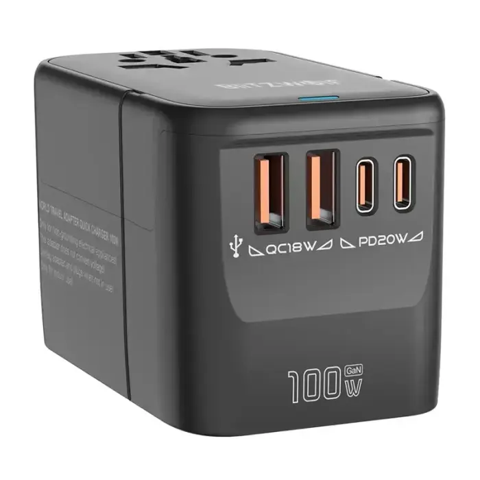Blitzwolf BW-TA2 5-in-1 Travel Adapter 2xUSB PD + 2xC QC + C GaN 100W Фото num