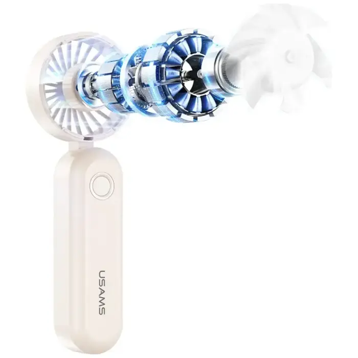 Hand fan USAMS Mini ZB352 1200mAh folding beige Фото num