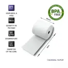 Qoltec Thermal roll 80 x 80 | 55g/m2 | 10pcs | BPA free Photo