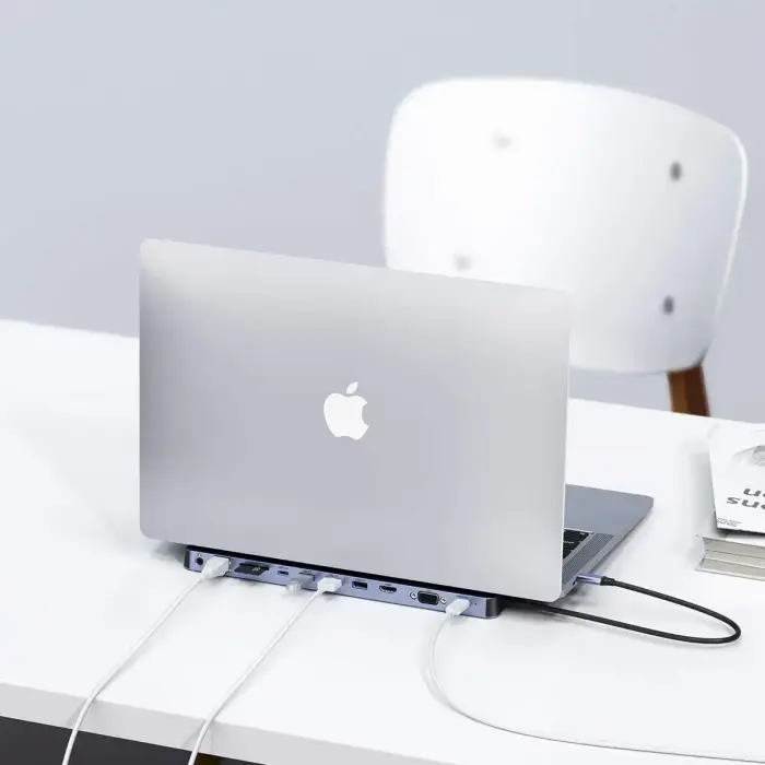 Док-станция Choetech HUB-M20 2 порта USB-C | 3 порта USB 3.0 | HDMI | VGA | SD | TF | RJ45 | 3,5 мм Фото num