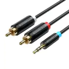 Cable Audio Adapter 3.5mm Male to 2x Male RCA Vention BCLBK 8m Black Foto 2