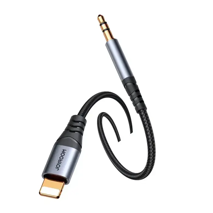 Joyroom stereo audio cable AUX 3.5 mm mini jack - Lightning for iPhone iPad 1.2 m black (SY-A06) Photo