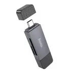 Card reader SD / TF Hoco USB A / USB C 3.0 metal gray Photo