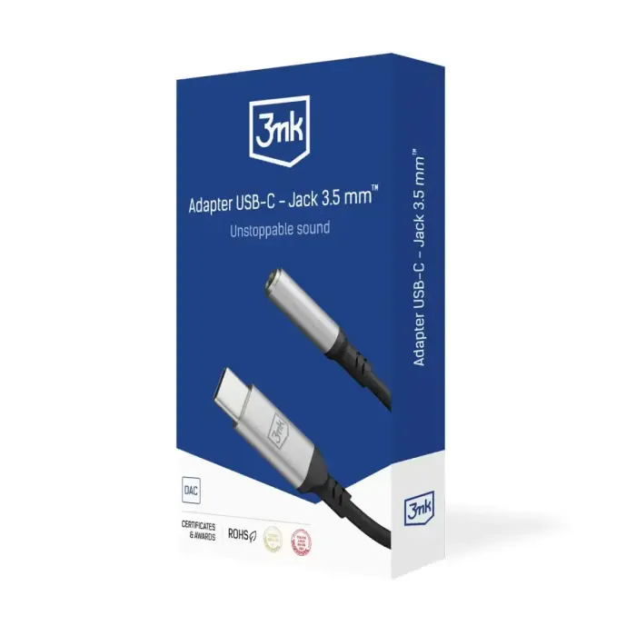 3mk USB-C adapter - 3.5 mm minijack - silver Photo
