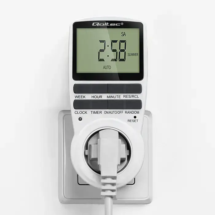 Qoltec Electronic Timer PC0628 | 3680W | 16A | LCD Фото num