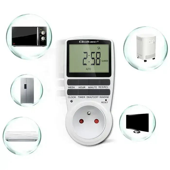 Qoltec Electronic Timer PC0628 | 3680W | 16A | LCD Фото num