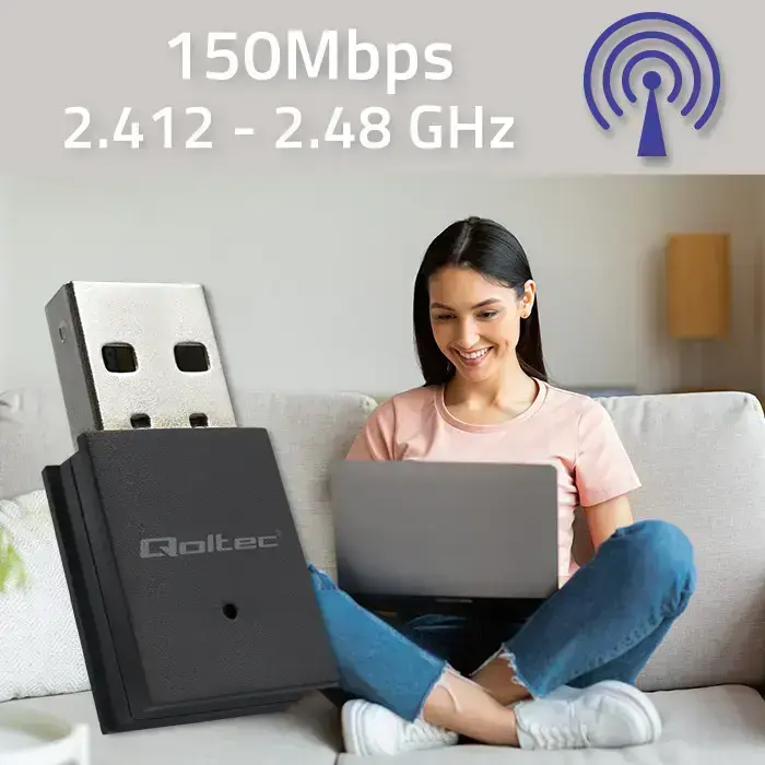 Qoltec Wireless Mini Bluetooth USB WiFi Adapter Foto 4
