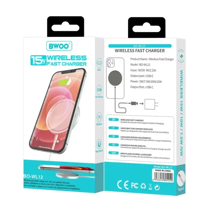 BWOO WL-12 PD wireless charger 15W black Foto 6