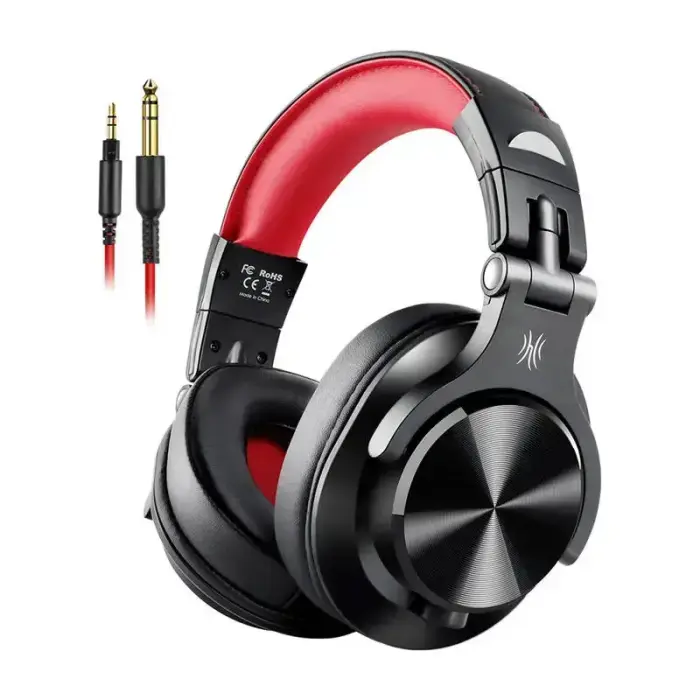 Oneodio A71 Wired Headphones (Black and Red) Foto 2