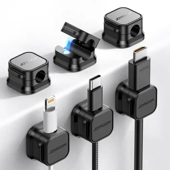 Joyroom JR-ZS368 magnetic cable organizer - black (6 pcs.) Фото num