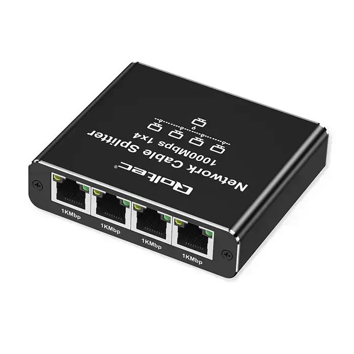 Qoltec Splitter Ethernet mini SWITCH 1x4 RJ45 | 1000Mb/s | USB-C | Aluminium Foto 12