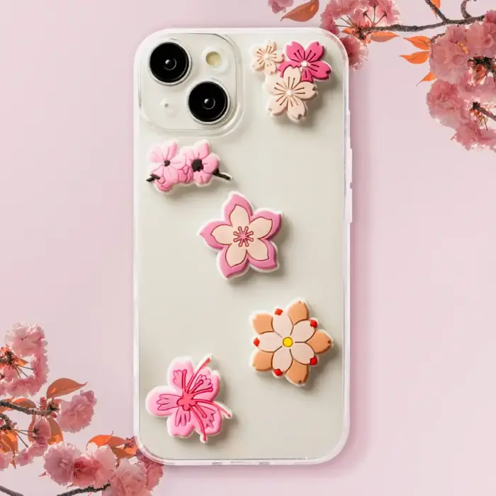3D Sticker Pink blossom 5pcs set Photo