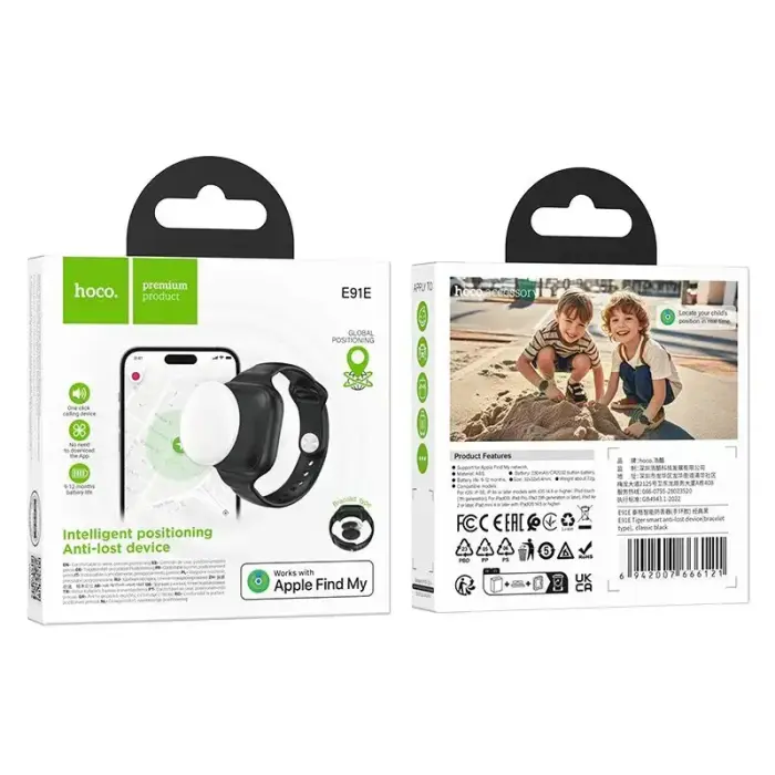 Locator compatible with Apple Find My Hoco E91E bracelet type black Foto 5