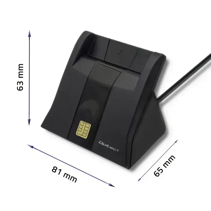 Qoltec Smart ID chip card reader SCR-0643|USB 2.0 + USB-C Adapter Foto 6