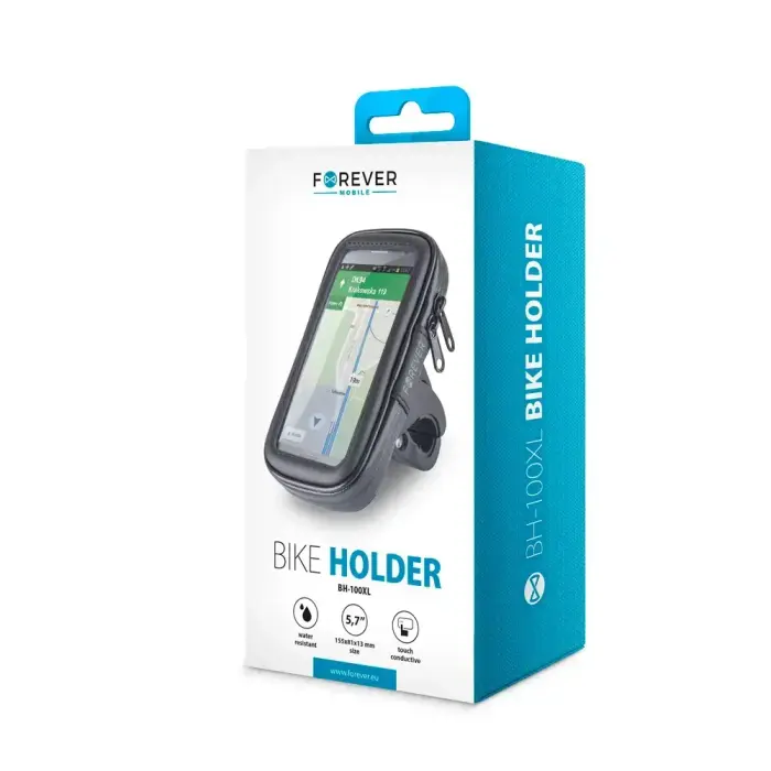 Forever BH-100XL Universal (9x16.5cm) Bike Handlebar Mount Smartphone | GPS Holder Black Photo