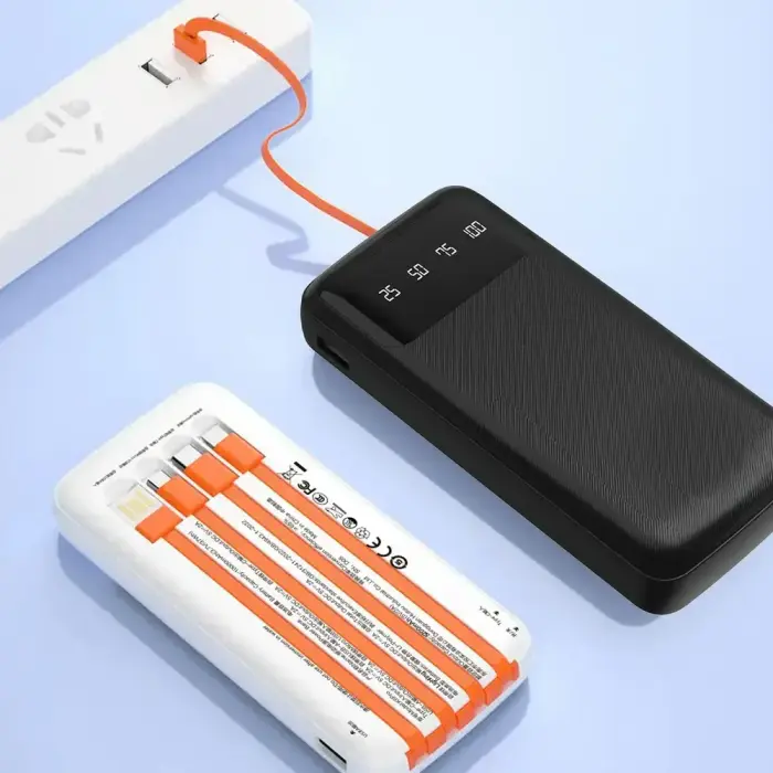 Dudao K6Pro Universal 10000mAh Power Bank with USB Cable, USB Type C, Lightning white (K6Pro-white) Foto 5
