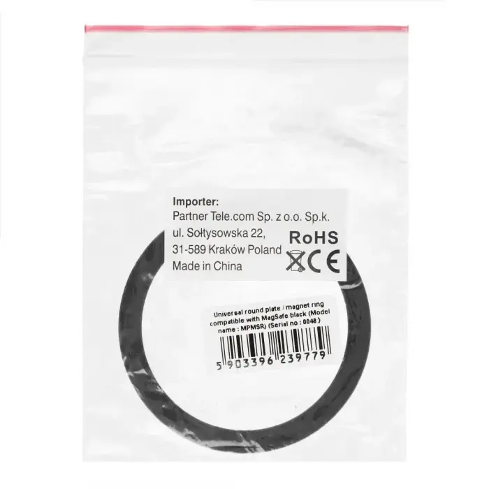 Universal round plate / magnet ring compatible with MagSafe black  Фото num