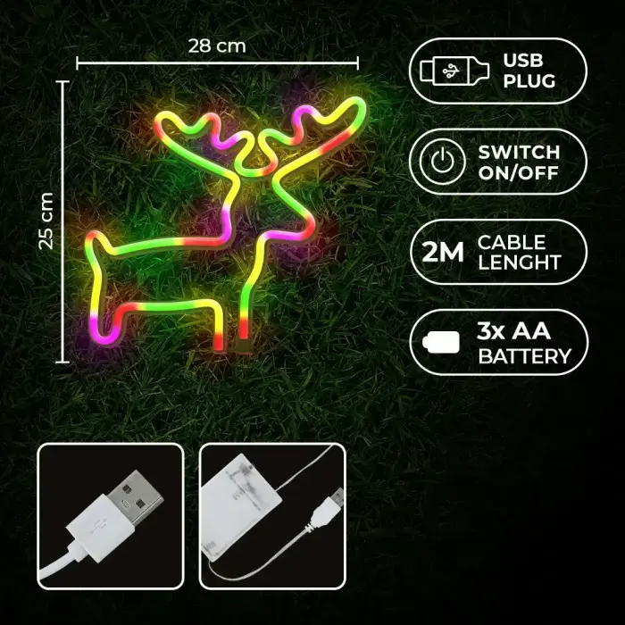 Neon LED Light ELK multicolor Bat + USB FLNE12 Forever Light Photo