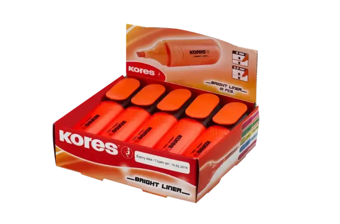 Teksta marķieris KORES BRIGHT LINER oranžs Фото num
