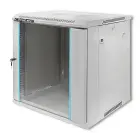 Qoltec RACK Cabinet 19" | 12U | 600 x 635 x 450 | Tempered doors | Hanging | Steel case | Lock | Grey Фото num