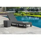 Garden table/storage box Luzon Flat Wicker, grey Photo